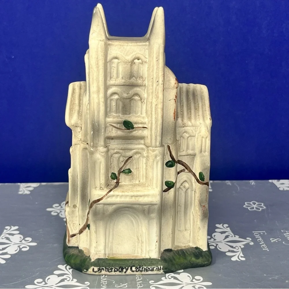 Canterbury Cathedral vintage 5” Bisque Ceramic Souvenir United Kingdom